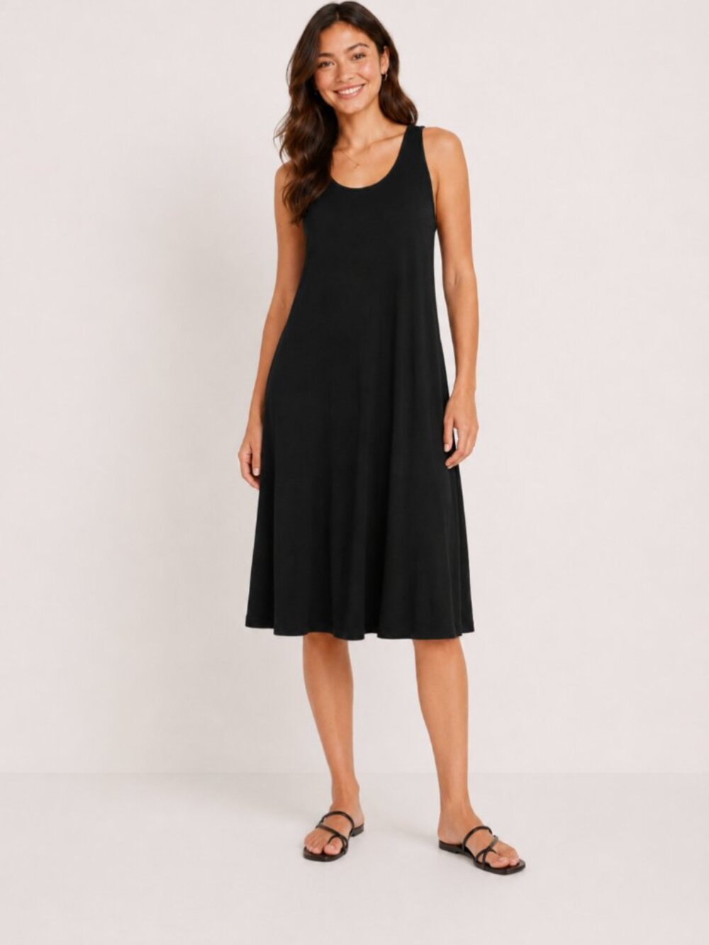 Old Navy Black Sleeveless Swing Tank Dress Size Medium Summer Capsule